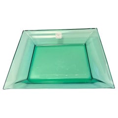 Christian Dior Green Rectangular Glass Vide Poche Change Tray or Ashtray