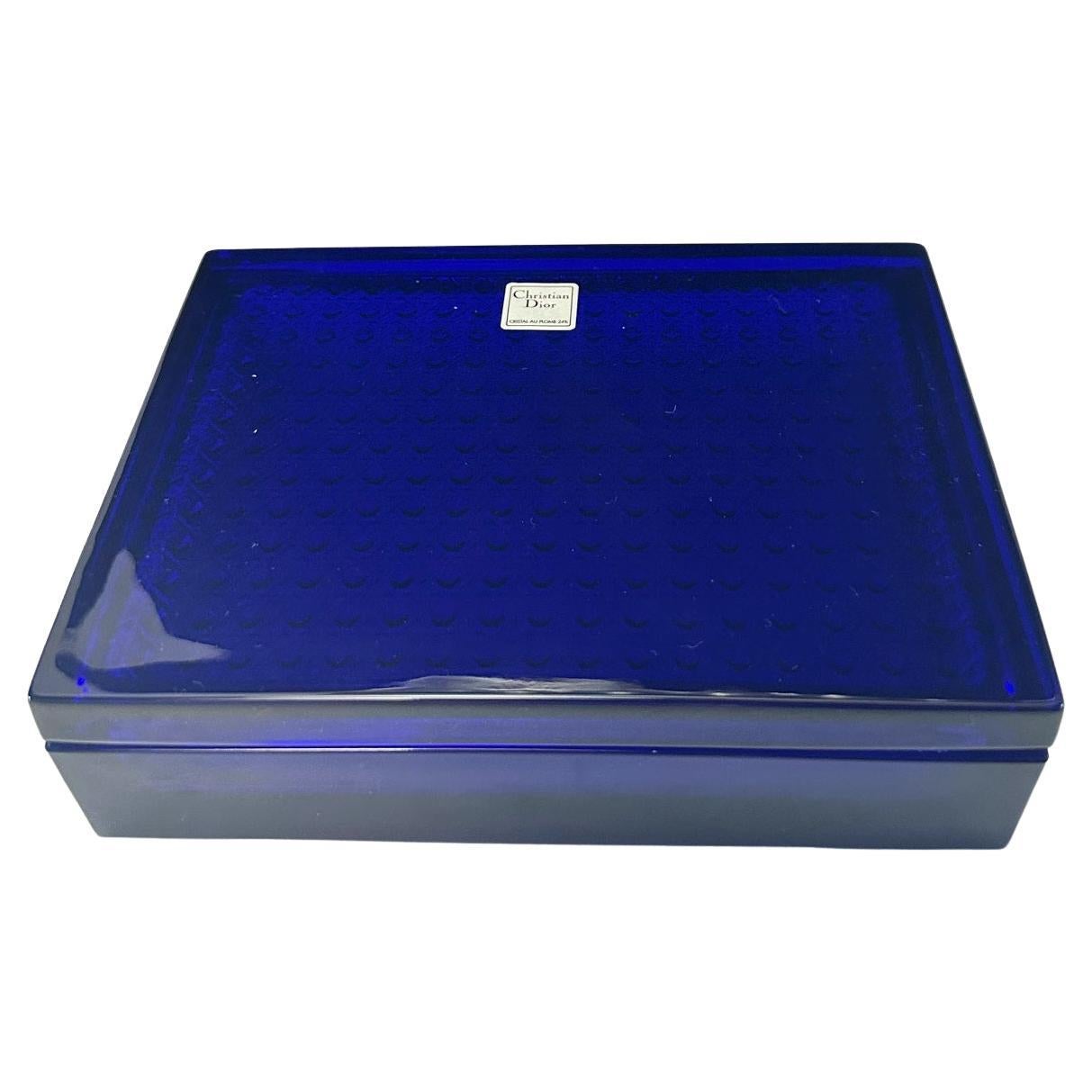 Christian Dior Cobalt Blue Rectangular Glass Box