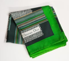 Christian Dior Green Silk Scarf