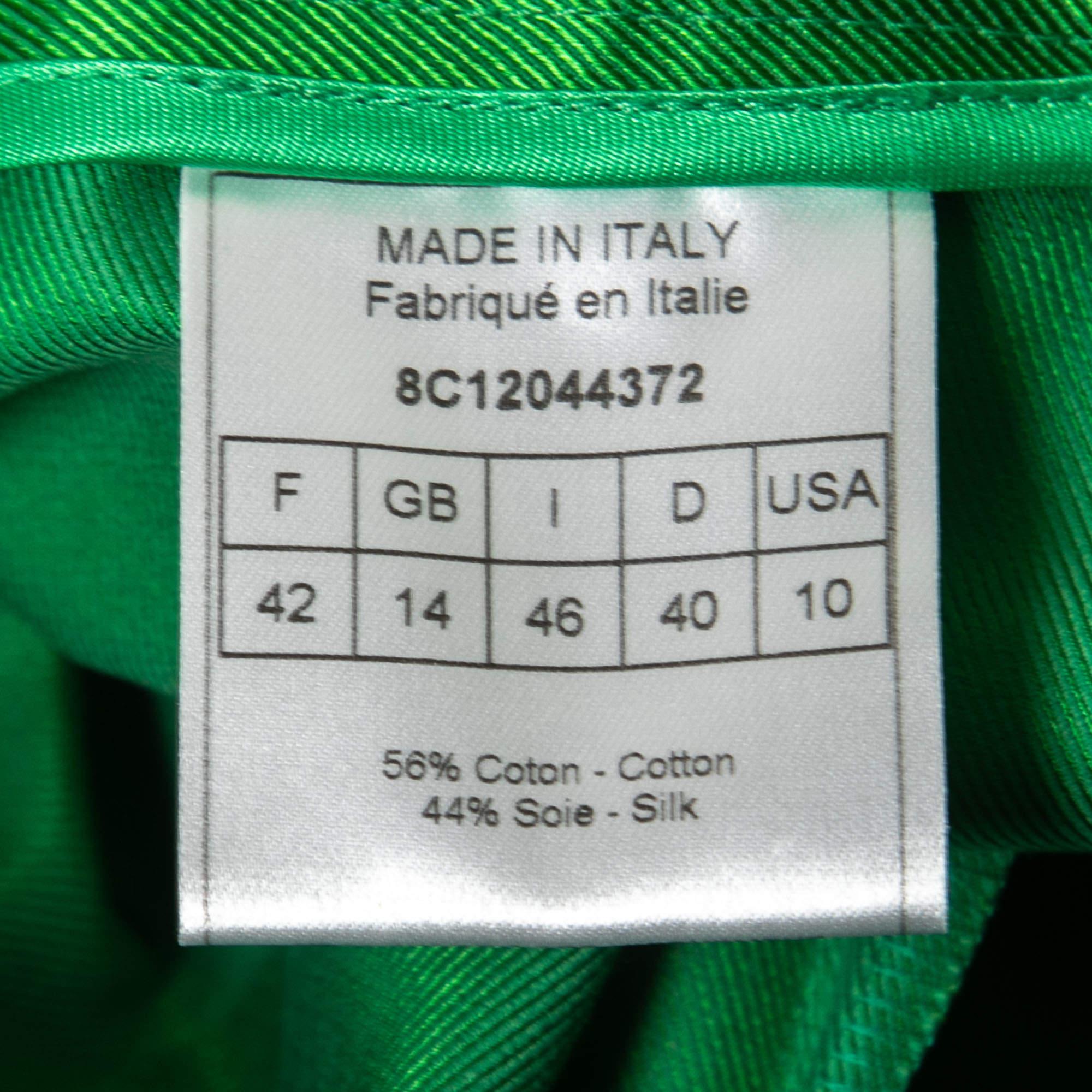 De las mujeres Christian Dior Pantalones cortos de sarga verde con detalle de botones en venta