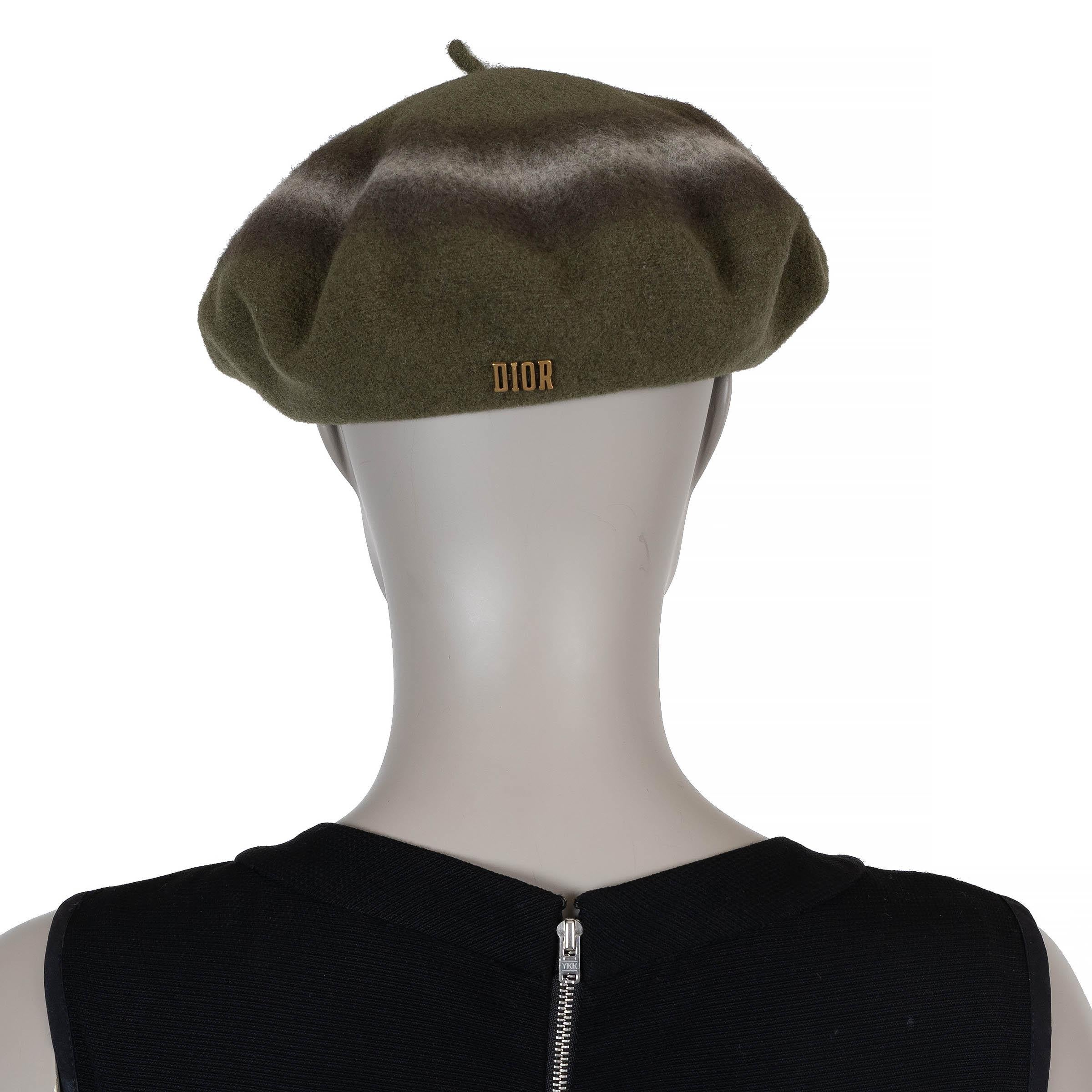 CHRISTIAN DIOR - Chapeau en feutre de laine vert 2019 TIE-DYE BERET - Taille unique Pour femmes en vente