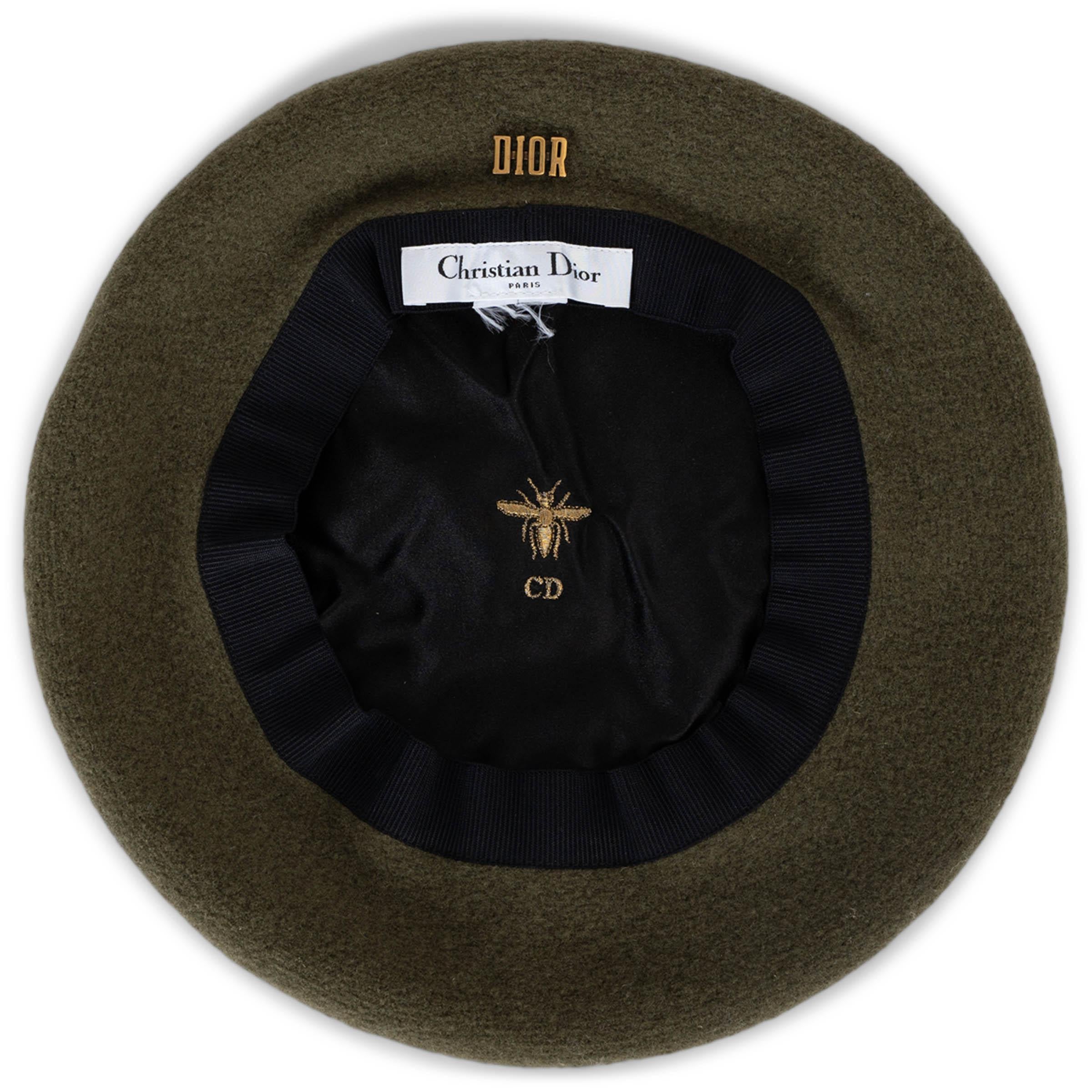 CHRISTIAN DIOR - Chapeau en feutre de laine vert 2019 TIE-DYE BERET - Taille unique en vente 2