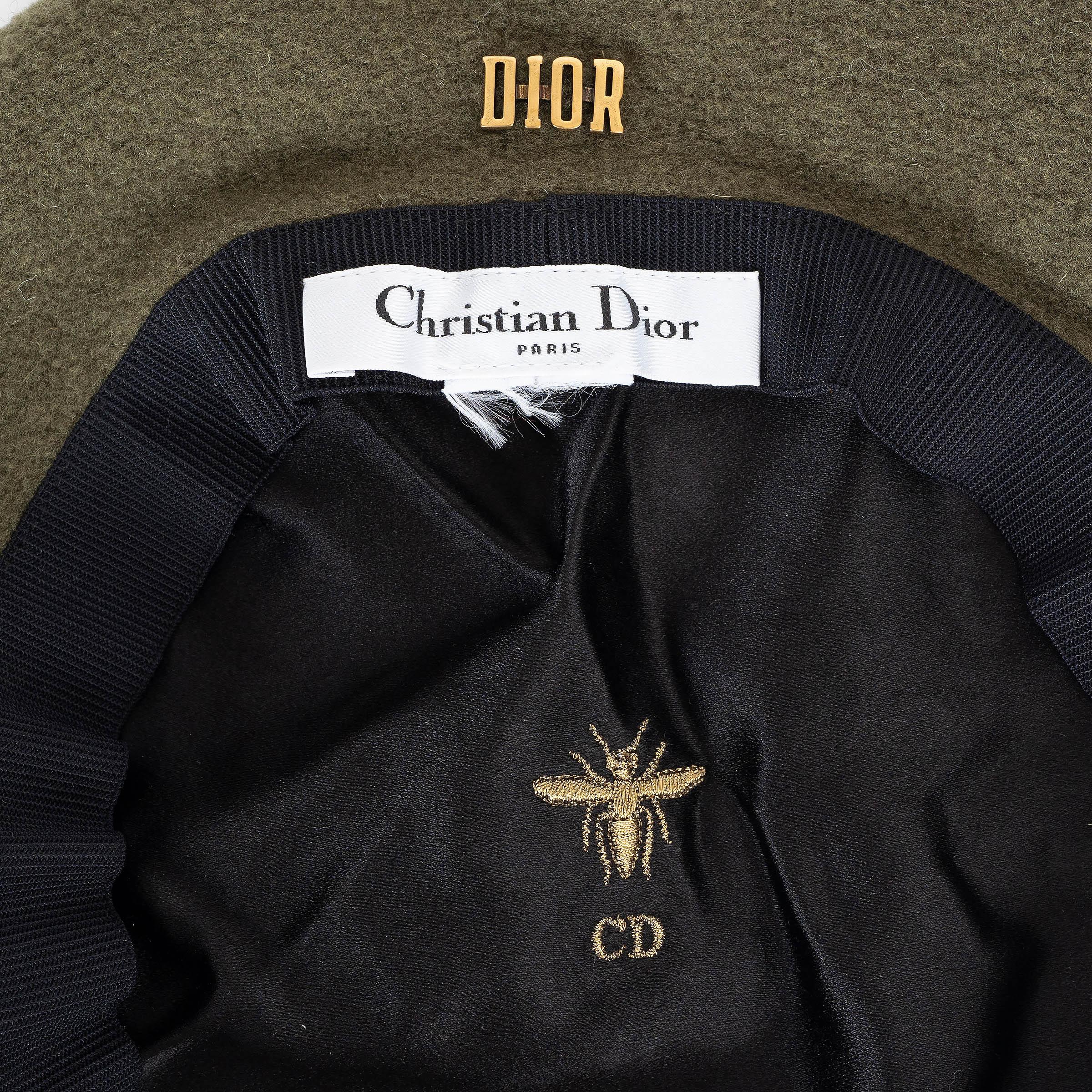 CHRISTIAN DIOR - Chapeau en feutre de laine vert 2019 TIE-DYE BERET - Taille unique en vente 3