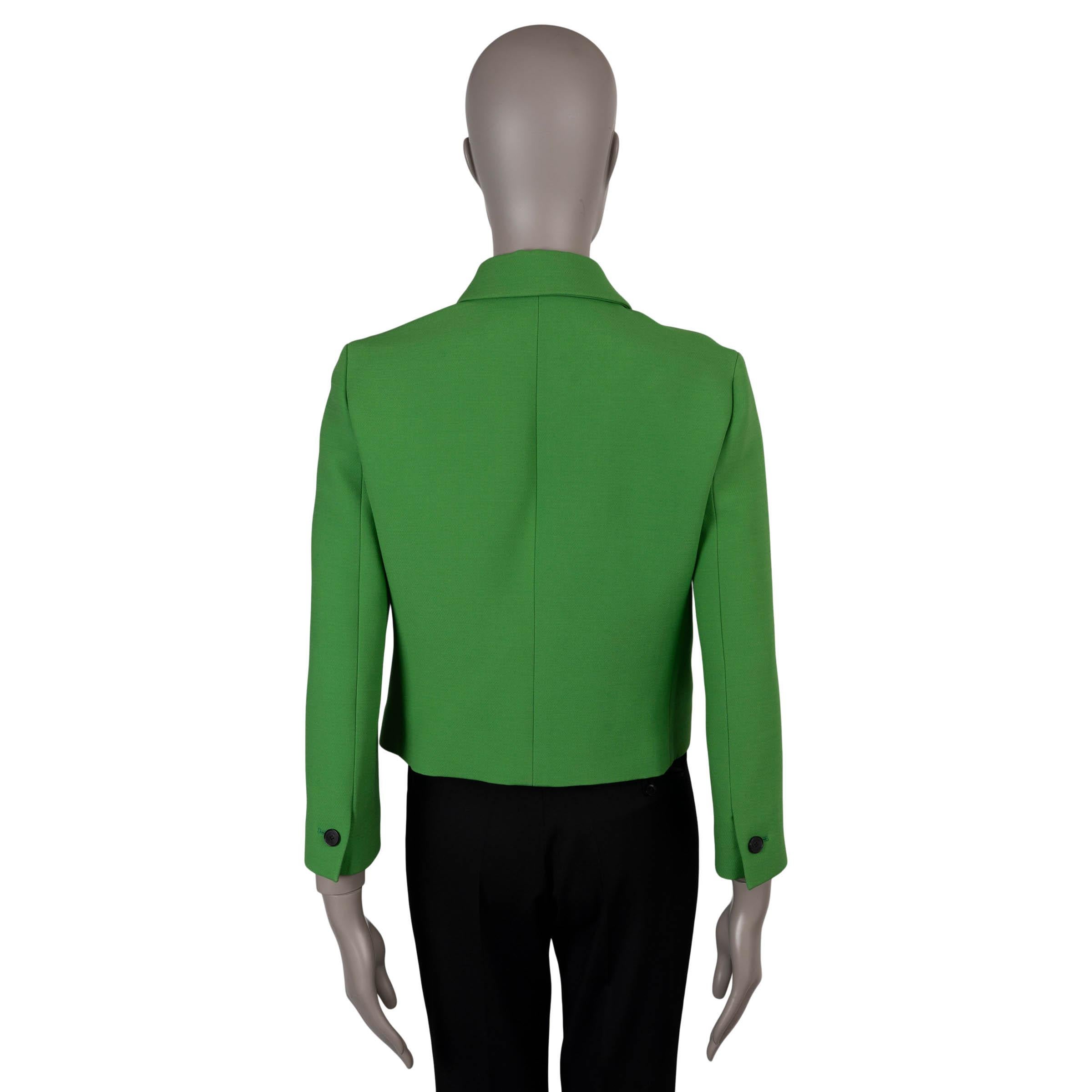 Nero CHRISTIAN DIOR Giacca verde in lana e seta 2022 CROPPED 40 M in vendita
