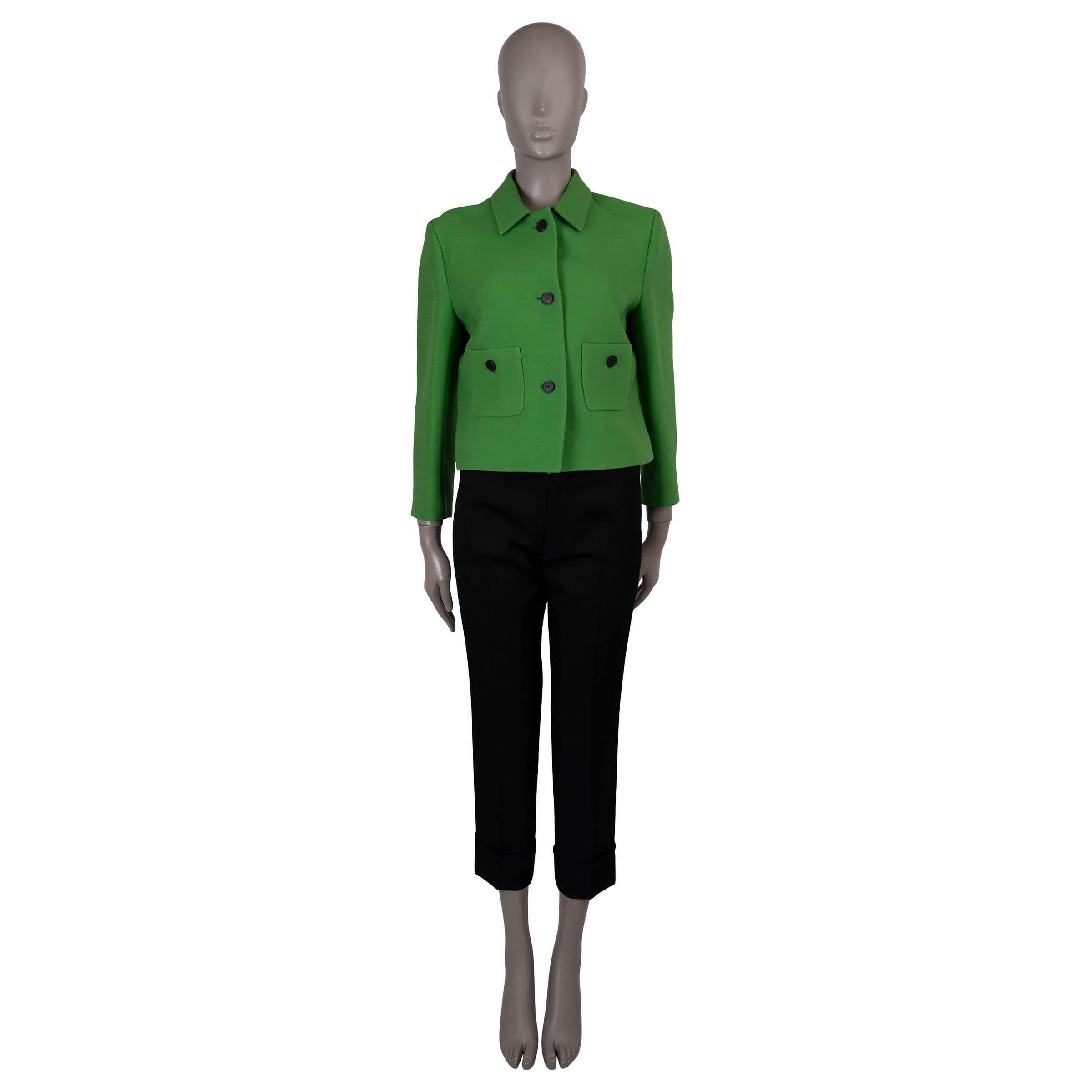 Donna CHRISTIAN DIOR Giacca verde in lana e seta 2022 CROPPED 40 M in vendita