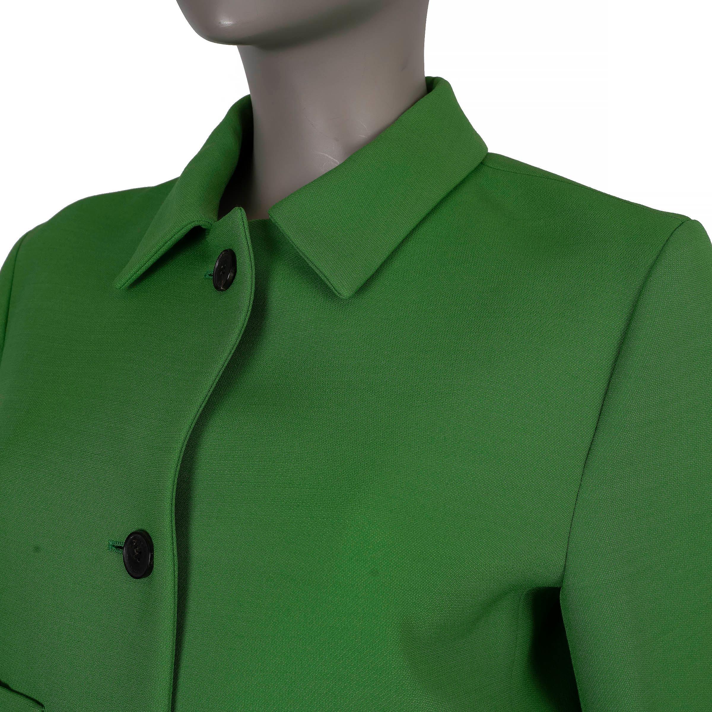 CHRISTIAN DIOR Giacca verde in lana e seta 2022 CROPPED 40 M in vendita 1