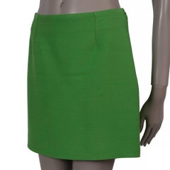 CHRISTIAN DIOR green wool & silk 2022 MINI Skirt 40 M