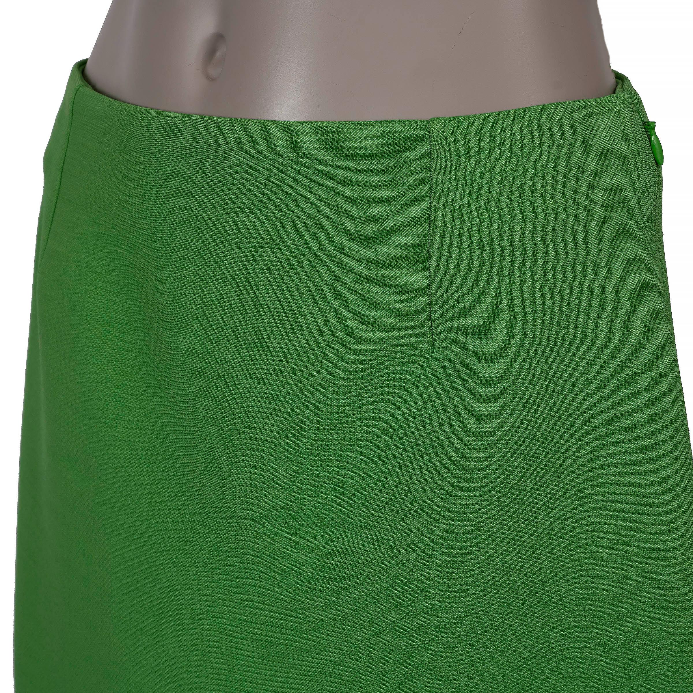 CHRISTIAN DIOR falda mini 2022 verde lana y seda 40 M en venta 1