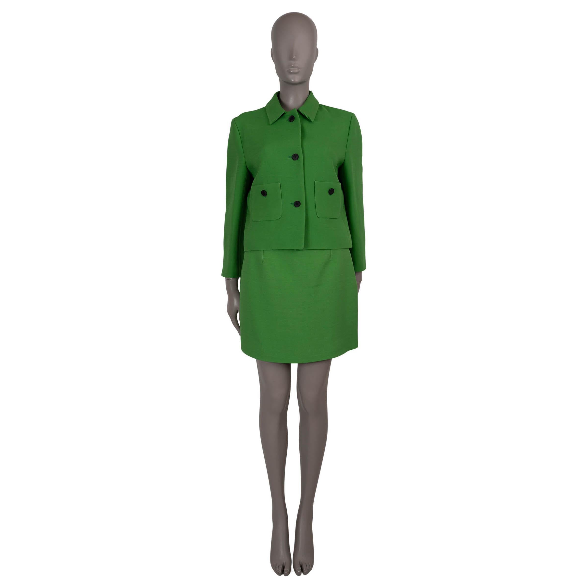 CHRISTIAN DIOR falda mini 2022 verde lana y seda 40 M en venta 3