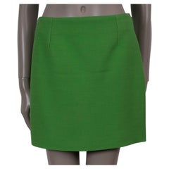 CHRISTIAN DIOR green wool & silk 2022 MINI Skirt 40 M