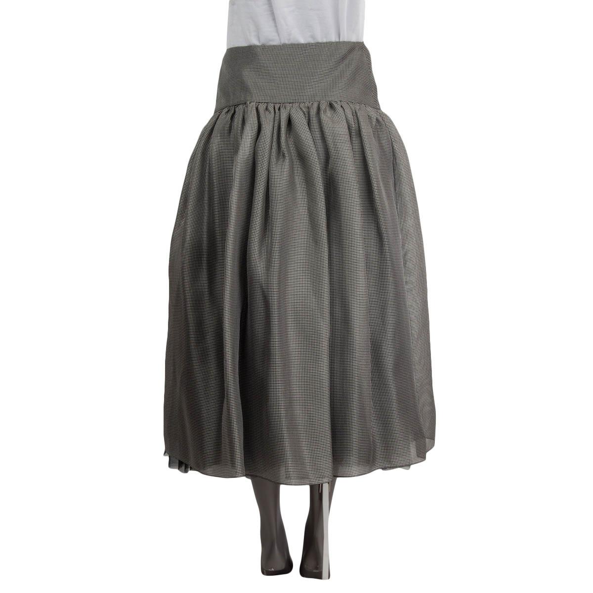 harper sequined check midi-skirt