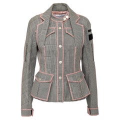 Ensemble en laine et soie gris et rose de Christian Dior - années 00