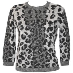 Christian Dior Grey Animal Print Sweater