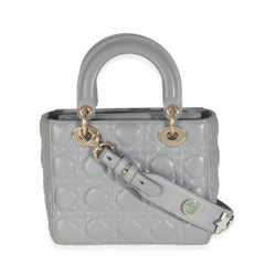 Christian Dior Grey Cannage Quilted Lambskin Small My ABC Lady Dior