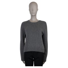 CHRISTIAN DIOR grey cashmere 2021 LOGO Sweater 40 M