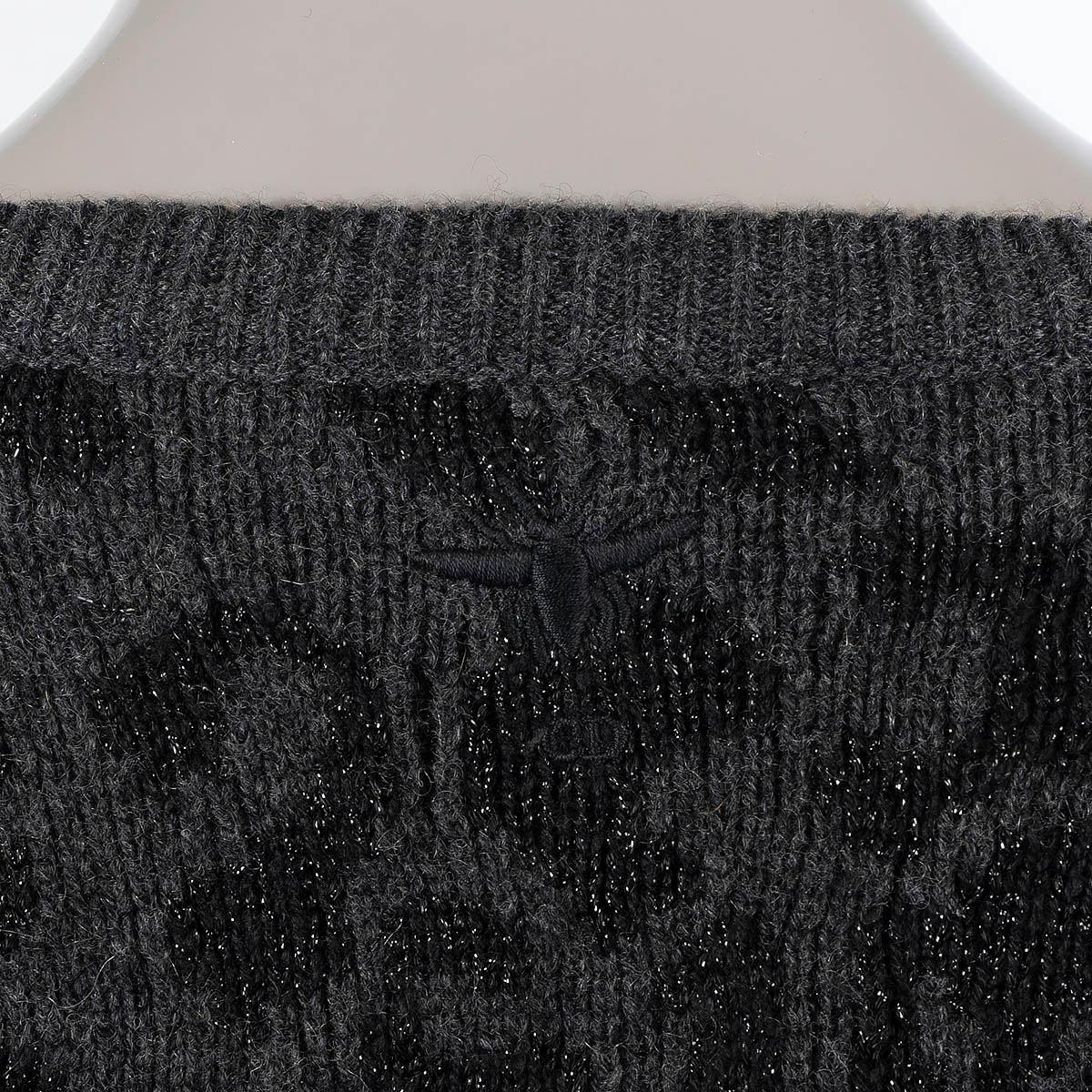 CHRISTIAN DIOR grey cashmere 2021 MIZZA LUREX Twinset Sweater 34 XS 7