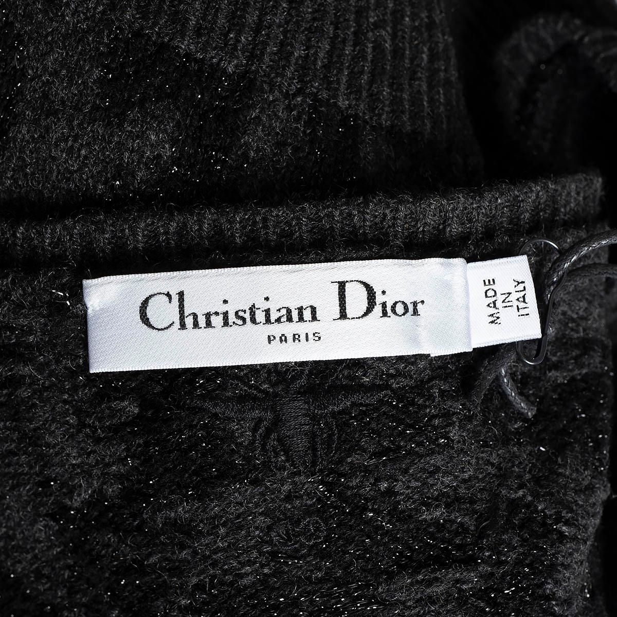 CHRISTIAN DIOR grey cashmere 2021 MIZZA LUREX Twinset Sweater 34 XS 8