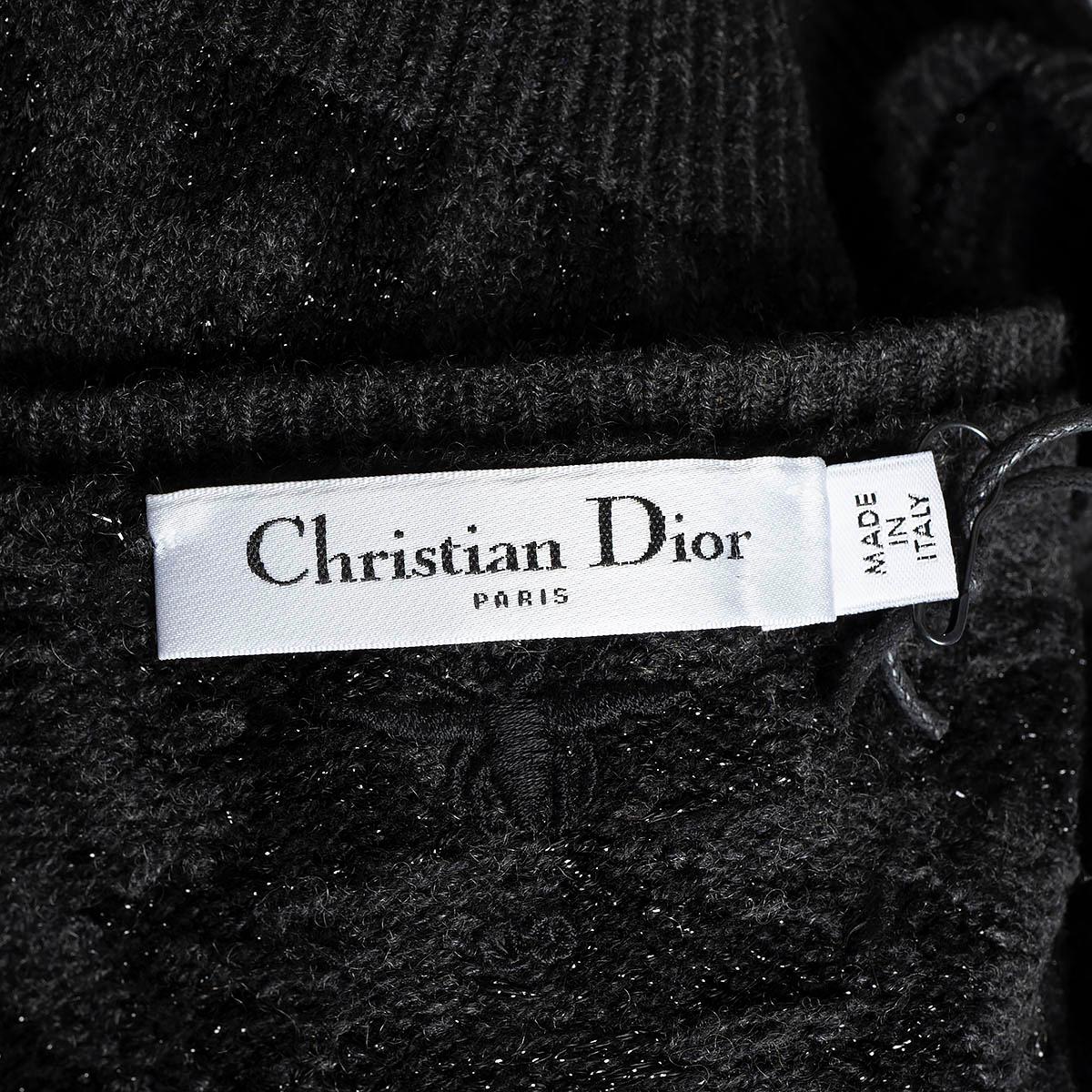 CHRISTIAN DIOR Grauer Kaschmirpullover 2021 MIZZA LUREX Twinset Pullover 34 XS 8