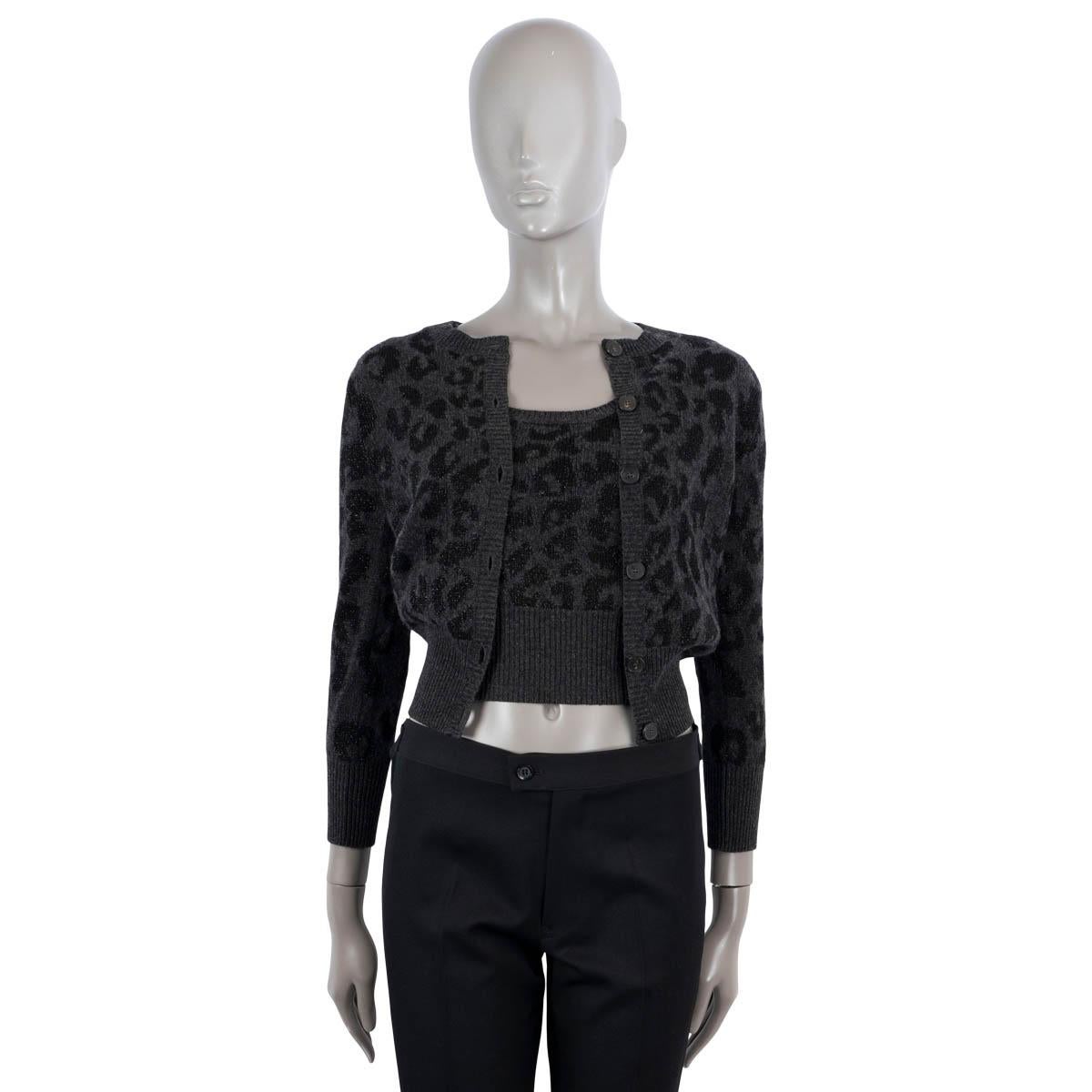 Black CHRISTIAN DIOR grey cashmere 2021 MIZZA LUREX Twinset Sweater 34 XS