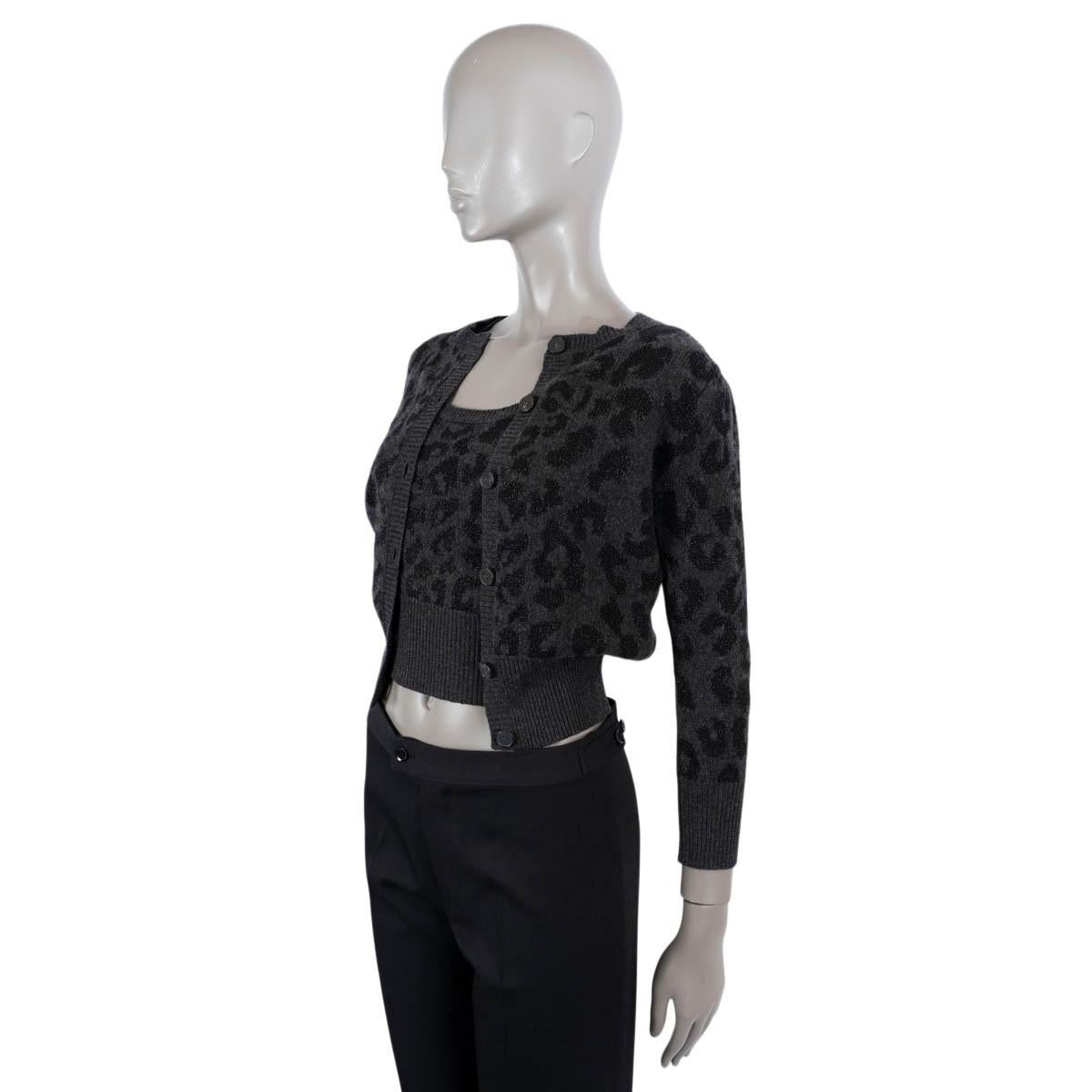 Women's CHRISTIAN DIOR grey cashmere 2021 MIZZA LUREX Twinset Sweater 34 XS