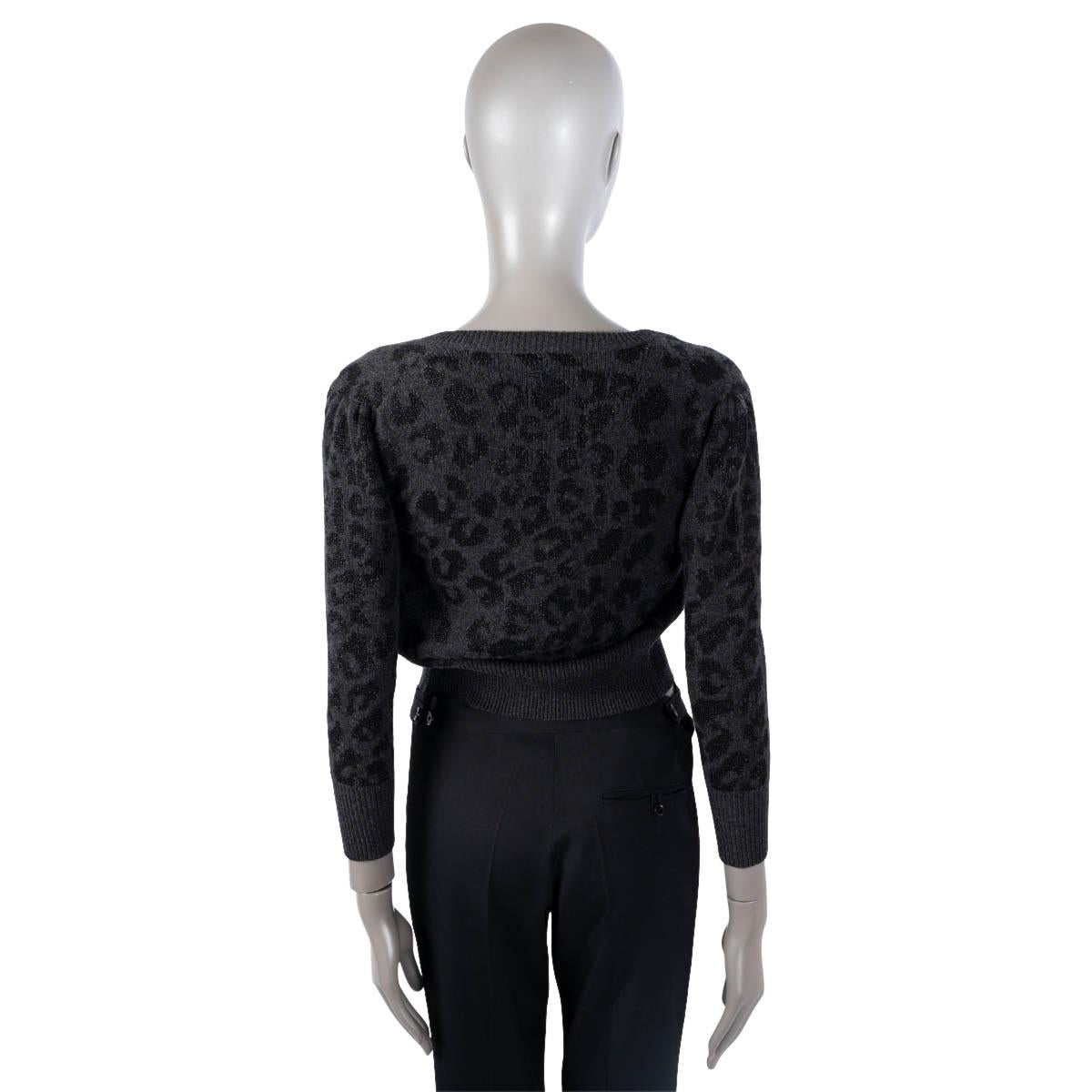 CHRISTIAN DIOR grey cashmere 2021 MIZZA LUREX Twinset Sweater 34 XS 1