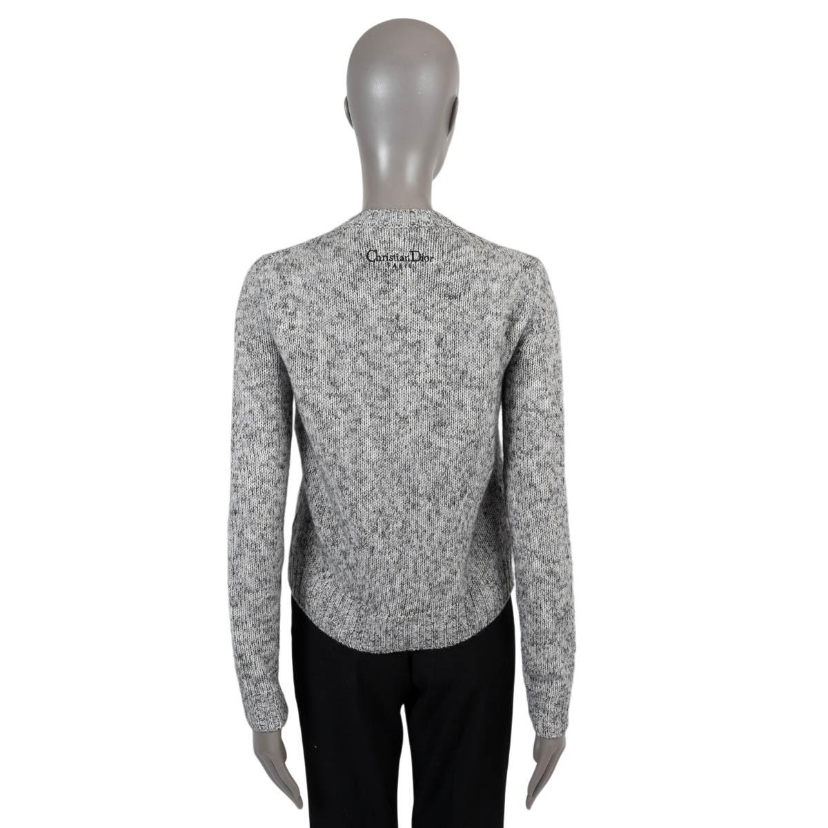 Women's CHRISTIAN DIOR grey cashmere blend 2023 EMBROIDERED Sweater 38 S For Sale