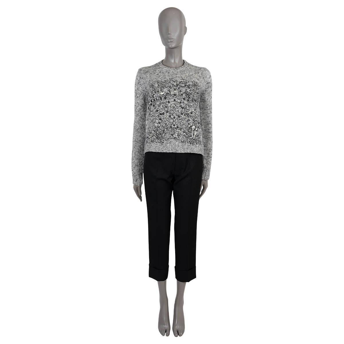 CHRISTIAN DIOR Pull 2023 EMBROIDÉ en cachemire gris 38 S Pour femmes en vente
