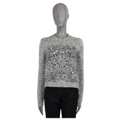 CHRISTIAN DIOR grey cashmere blend 2023 EMBROIDERED Sweater 38 S