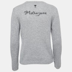 Christian Dior Jersey Gris Bordado Cachemira M