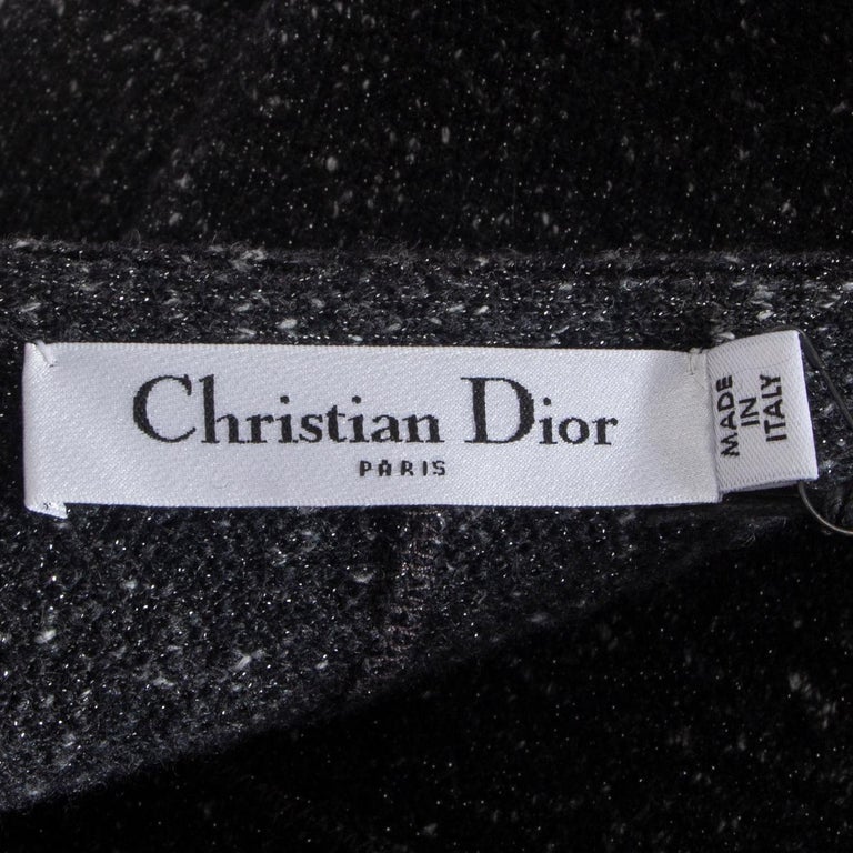 CHRISTIAN DIOR grey cashmere METALLIC PEPLUM Jacket 38 S at 1stDibs