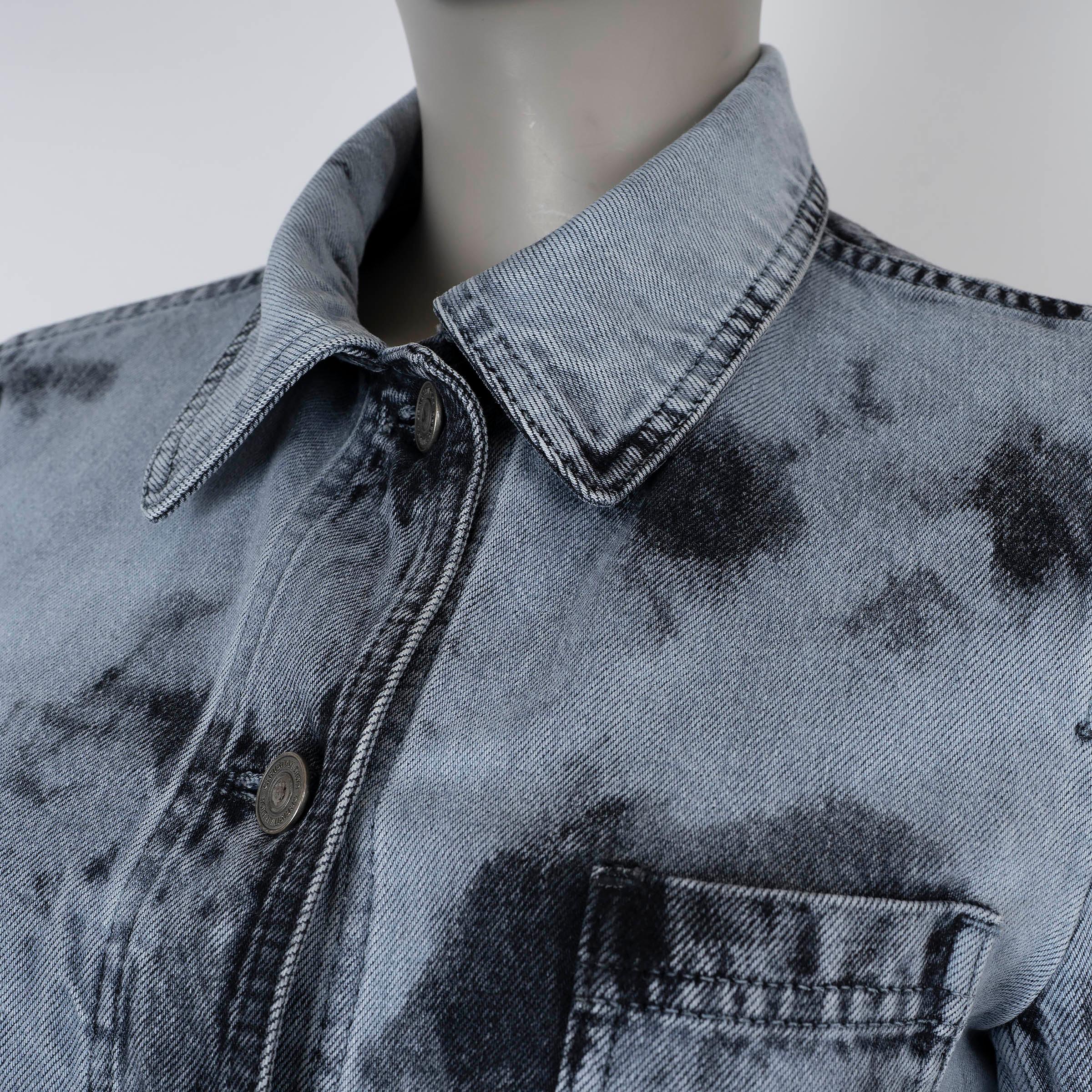 Christian Dior - Giacca in cotone grigio 2020 BLEACHED TIE-DYE DENIM 38 S in vendita 1