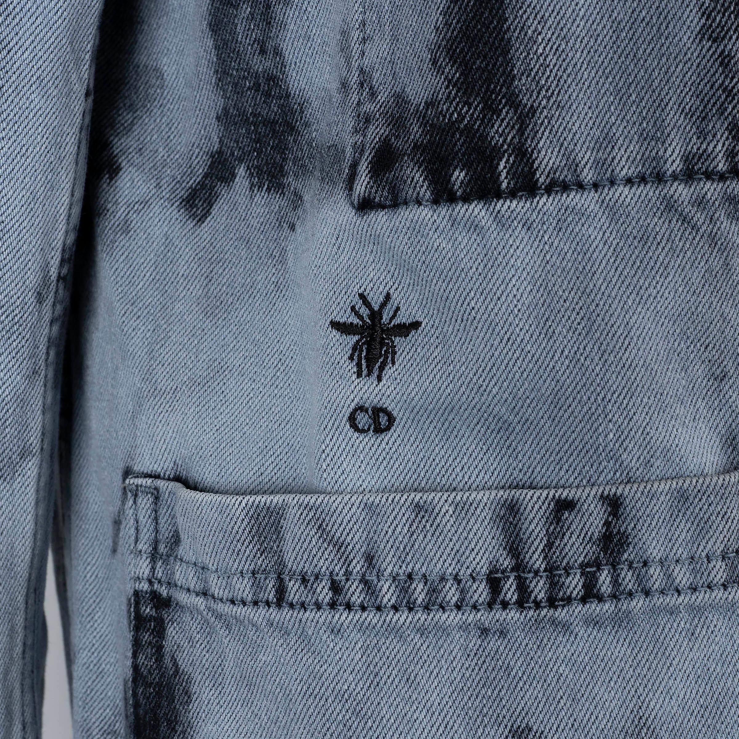 Christian Dior - Giacca in cotone grigio 2020 BLEACHED TIE-DYE DENIM 38 S in vendita 2
