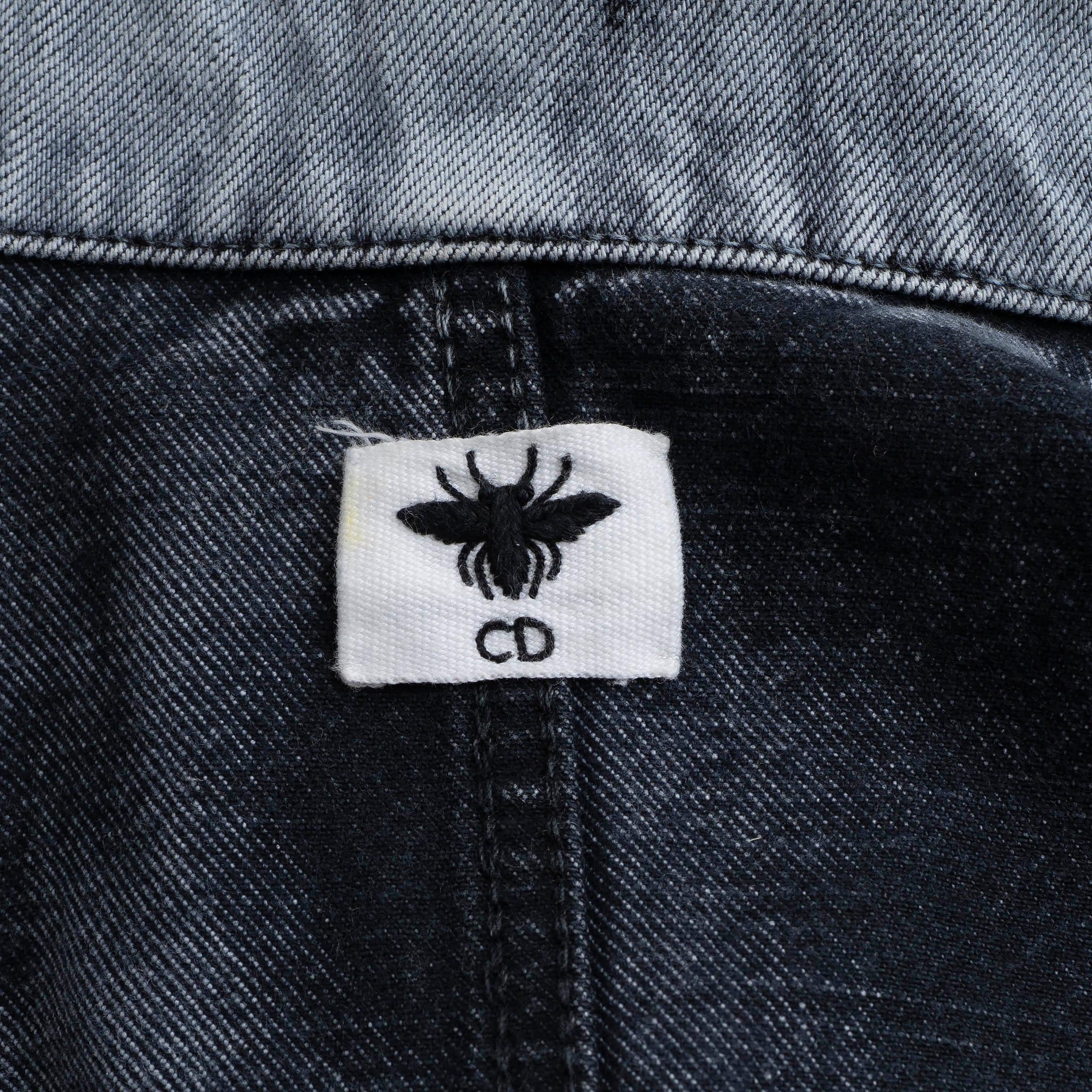 Christian Dior - Giacca in cotone grigio 2020 BLEACHED TIE-DYE DENIM 38 S in vendita 3