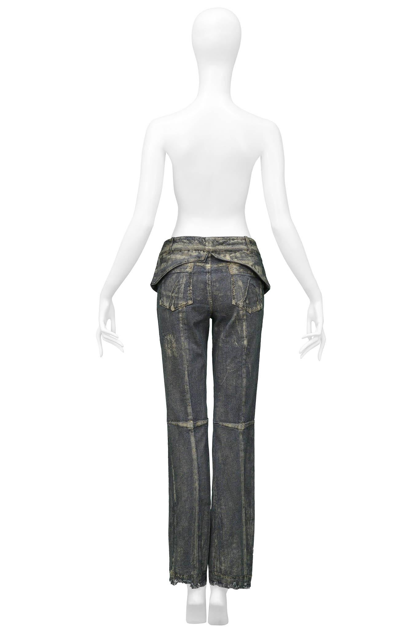 Christian Dior Grey Denim Jeans With Gold Wax 2006 For Sale 1