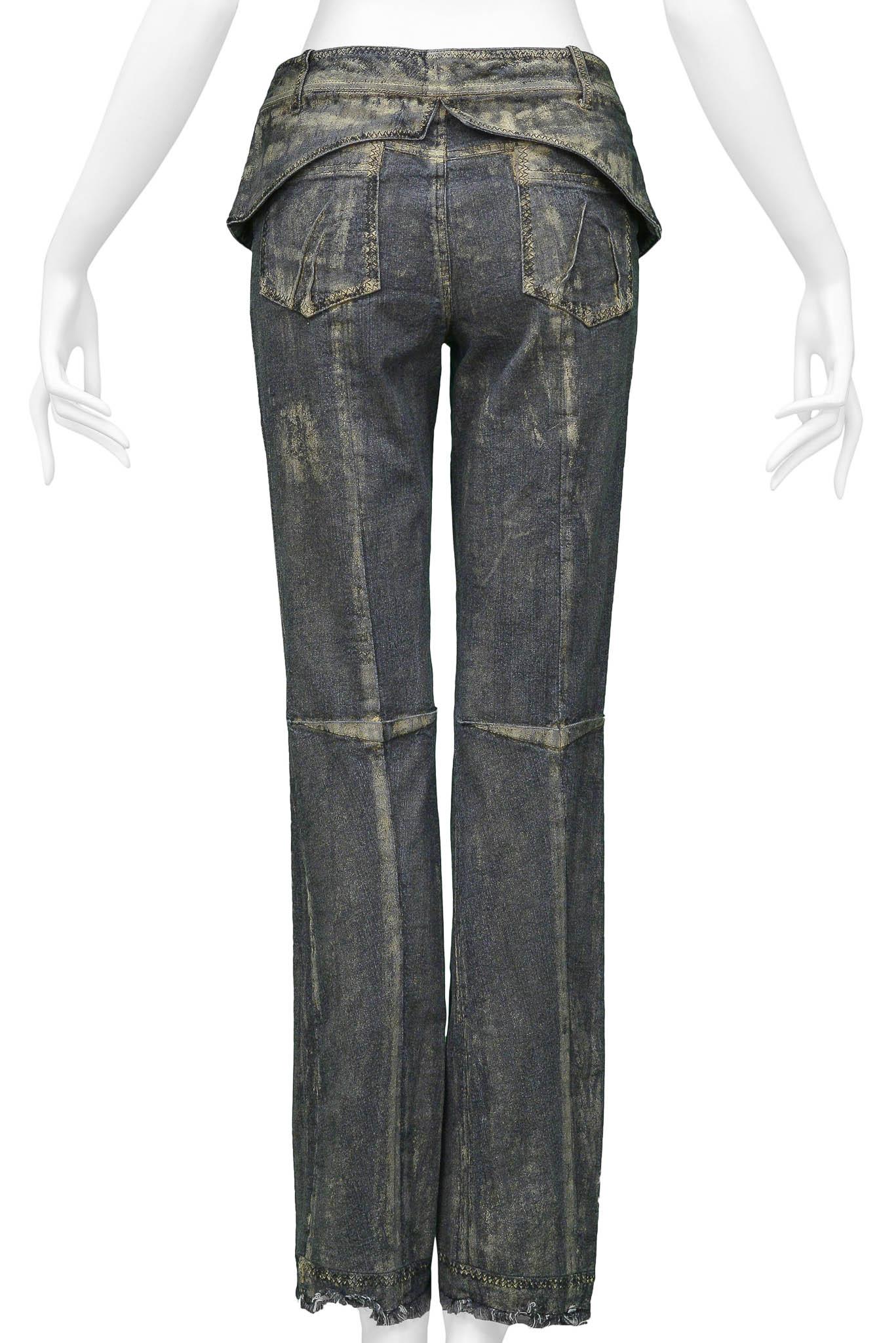 Christian Dior Grey Denim Jeans With Gold Wax 2006 For Sale 2