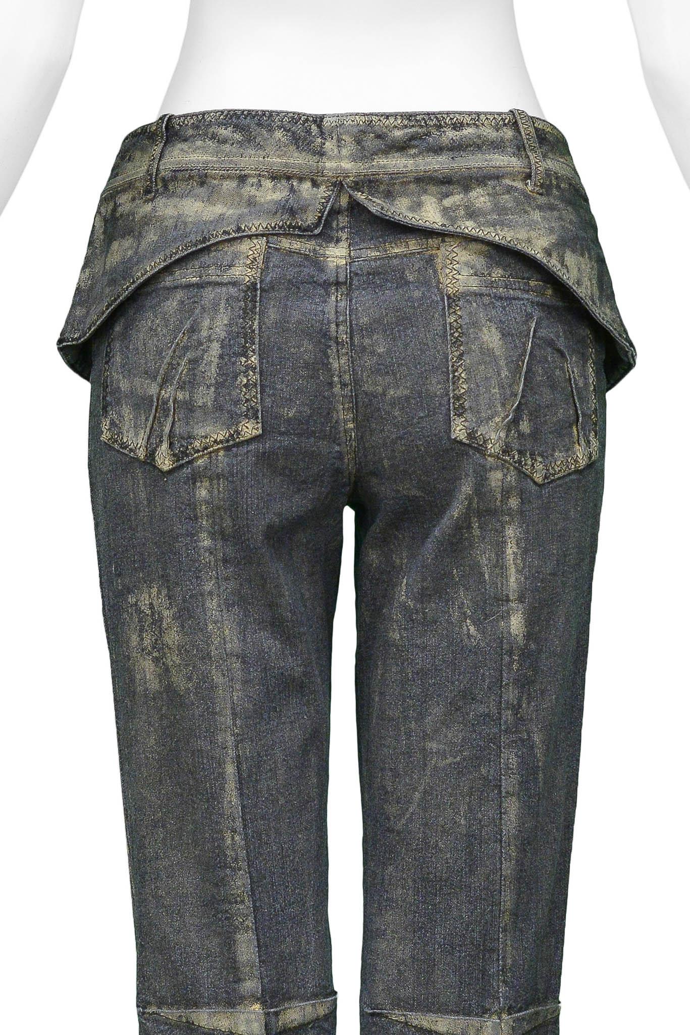 Christian Dior Grey Denim Jeans With Gold Wax 2006 For Sale 3