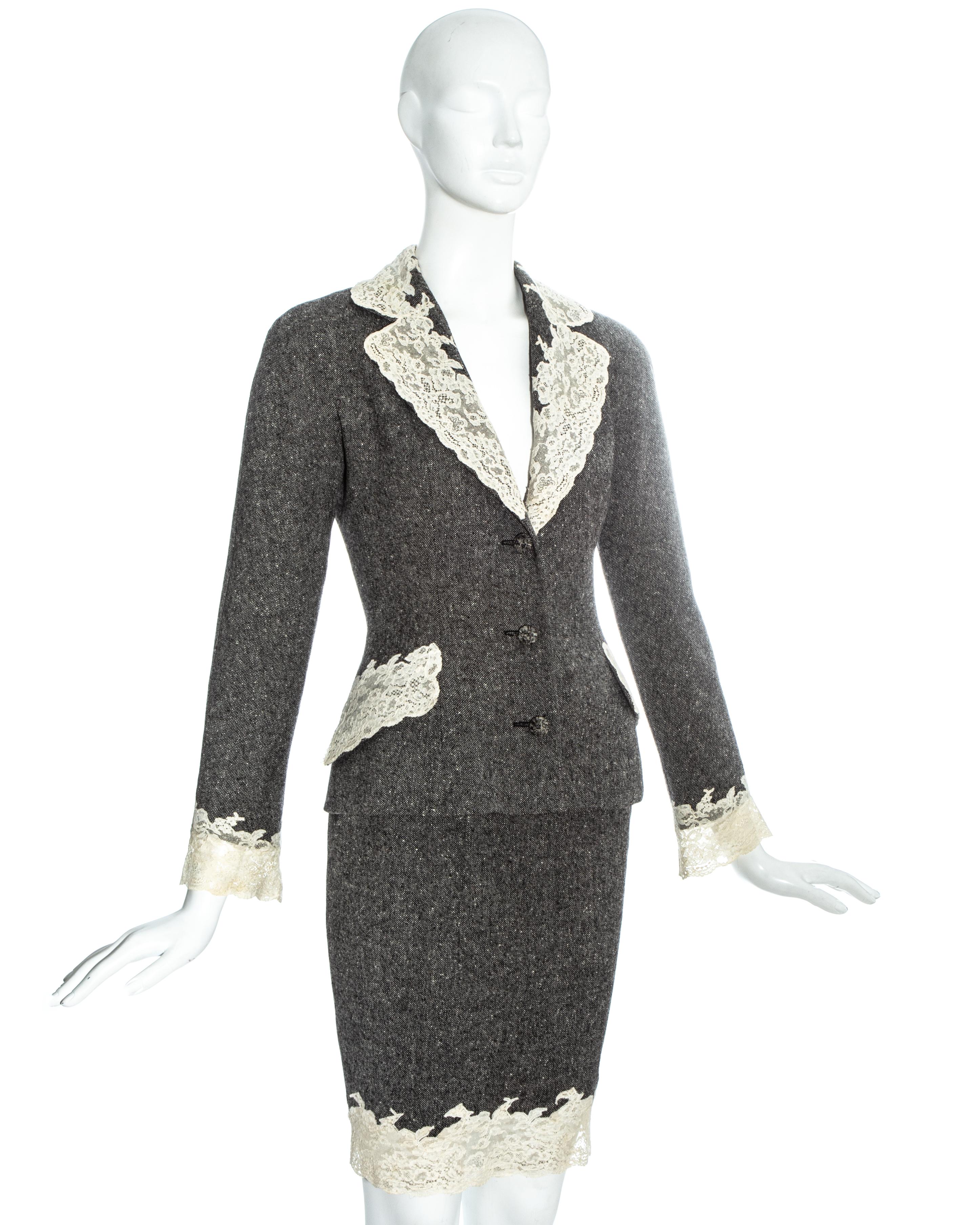 white tweed skirt suit