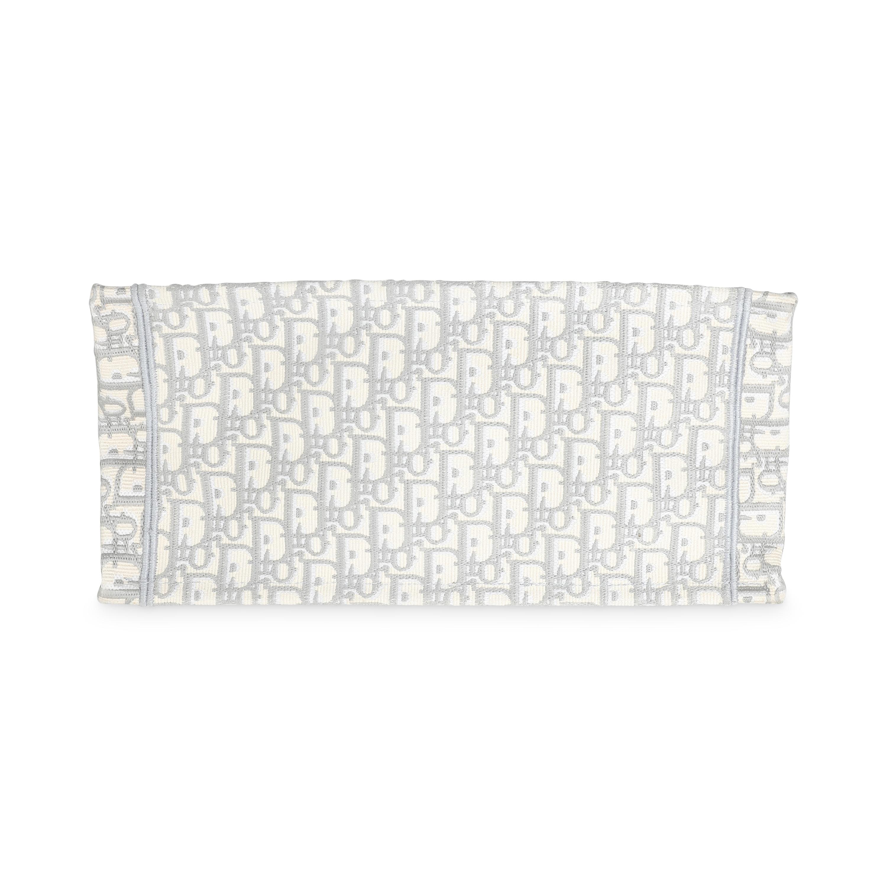 Christian Dior Grey Ecru Oblique Canvas Medium Book Tote For Sale 2