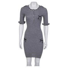 Christian Dior Grey Fitted Cashmere Blend Dress - FR36 S