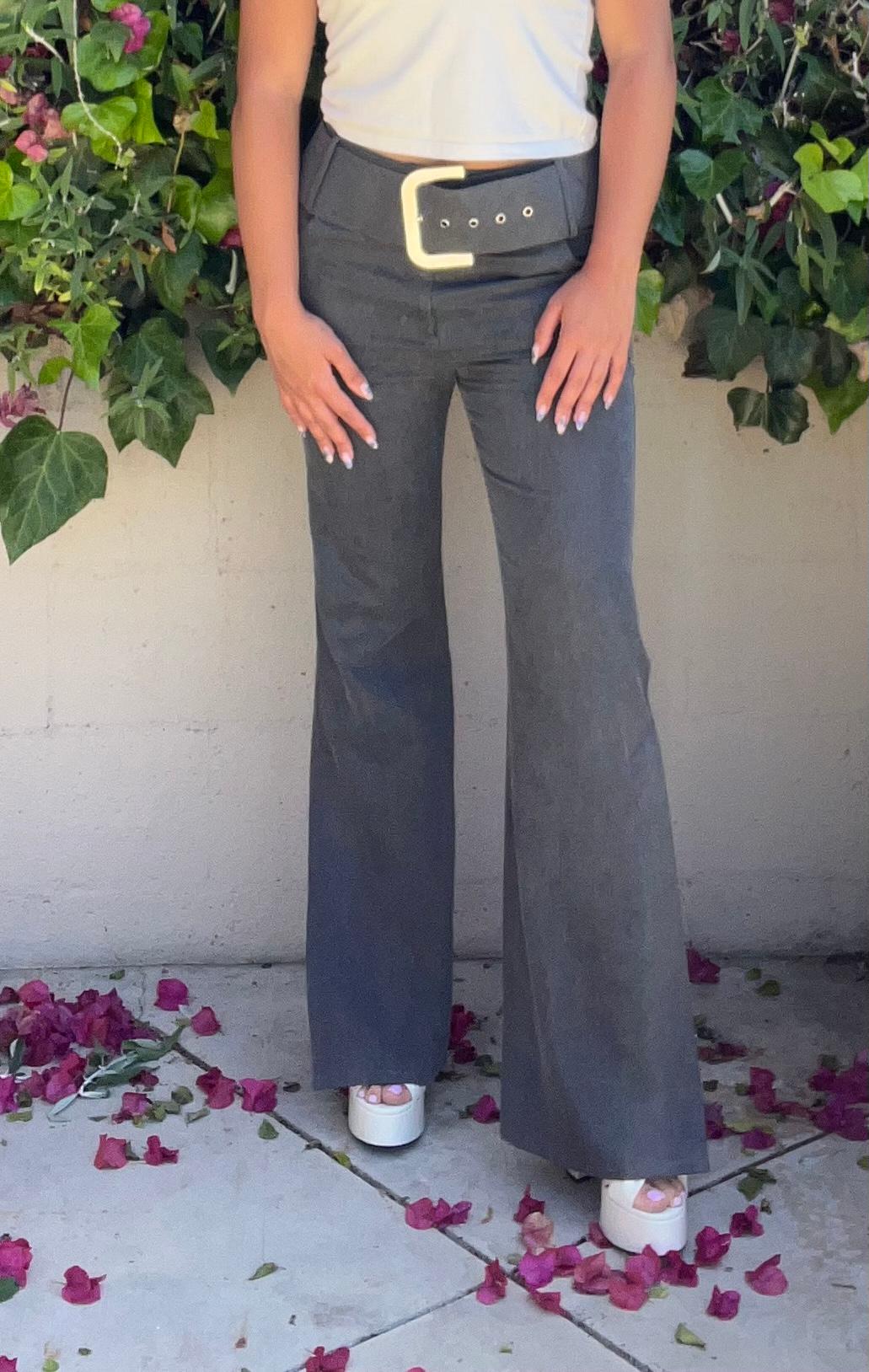 Christian Dior - Pantalon en jean gris, taille 10 en vente 7