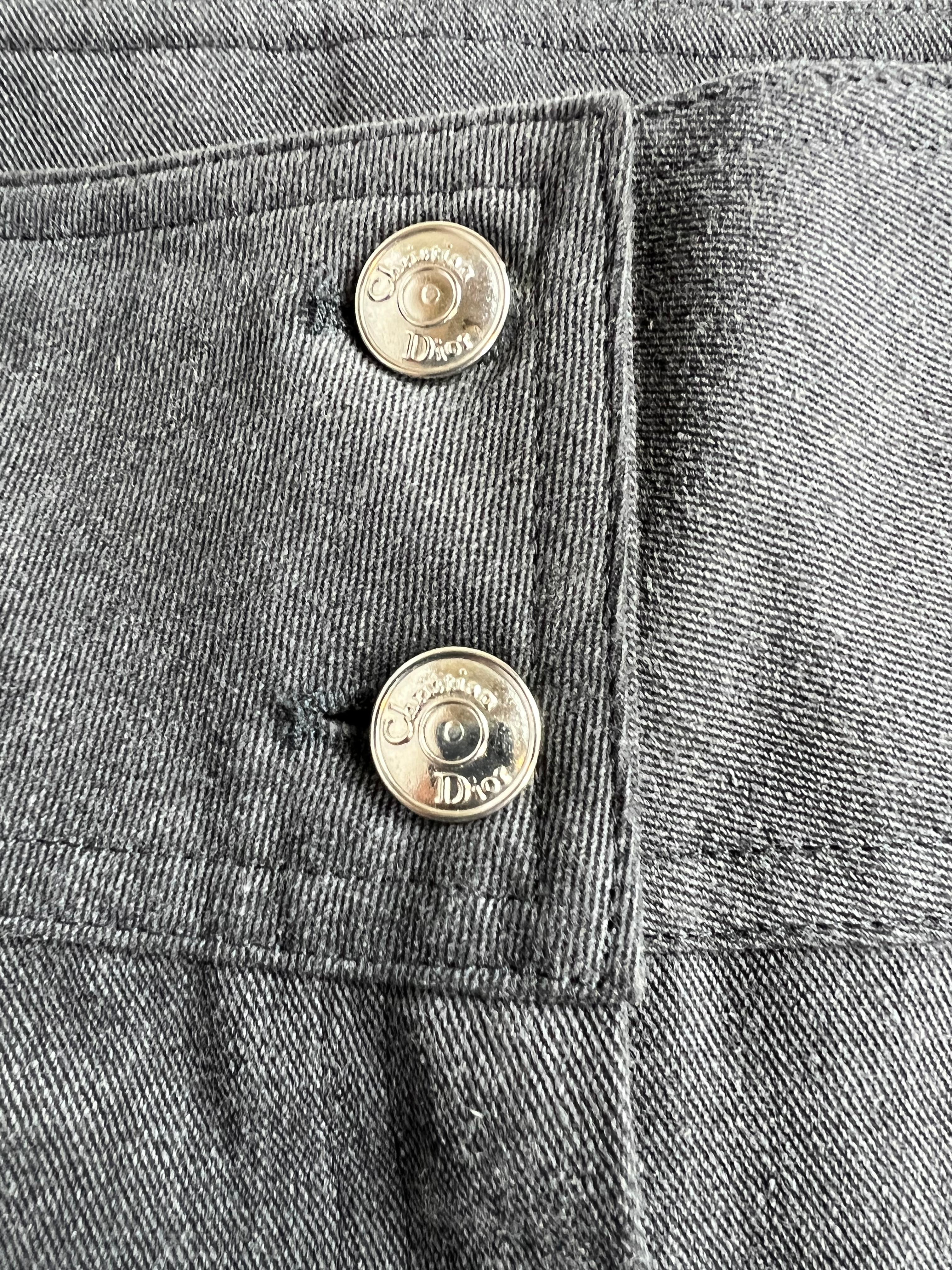 Christian Dior - Pantalon en jean gris, taille 10 Unisexe en vente