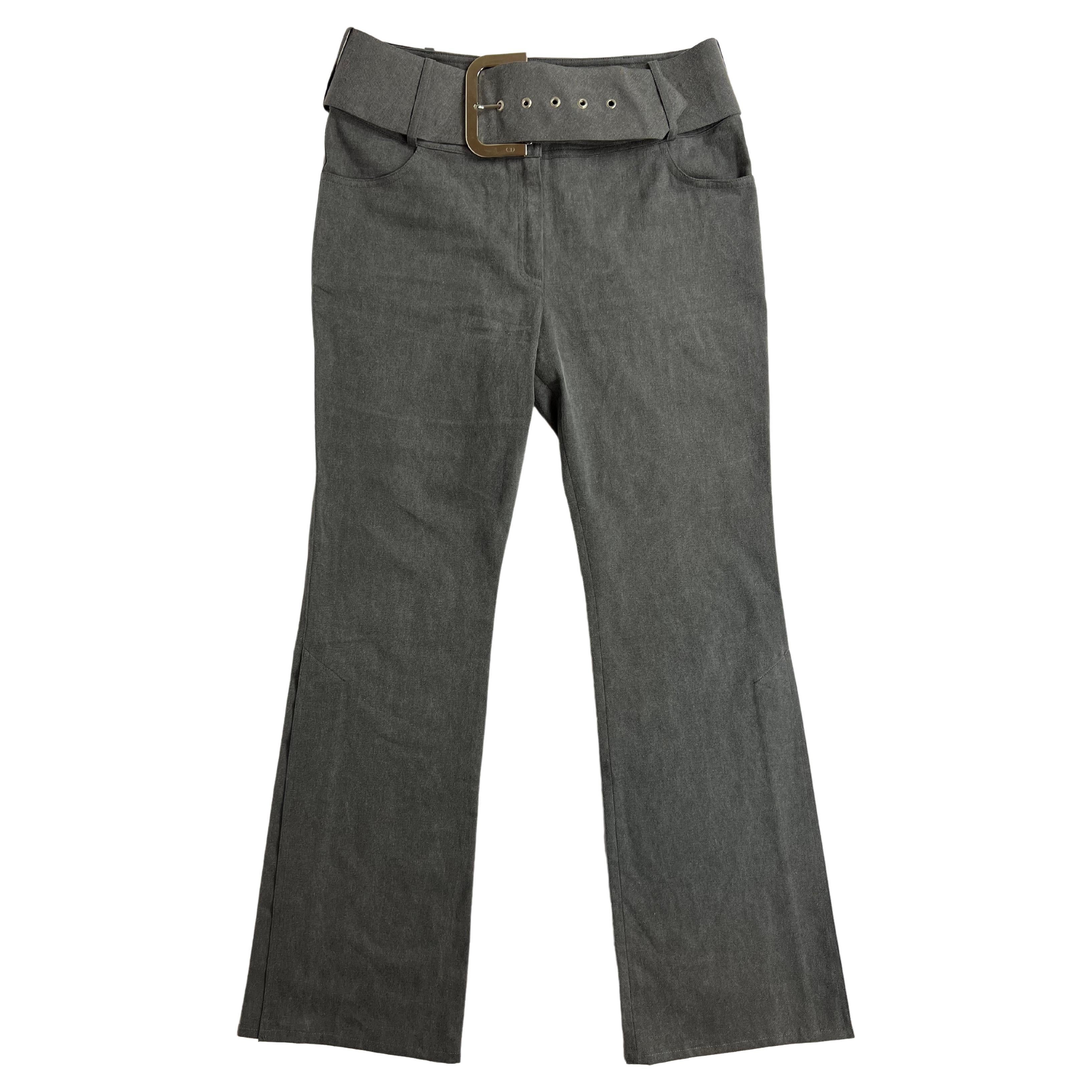 Christian Dior - Pantalon en jean gris, taille 10 en vente