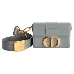 CHRISTIAN DIOR grey leather 30 MONTAIGNE BOX Shoulder Bag