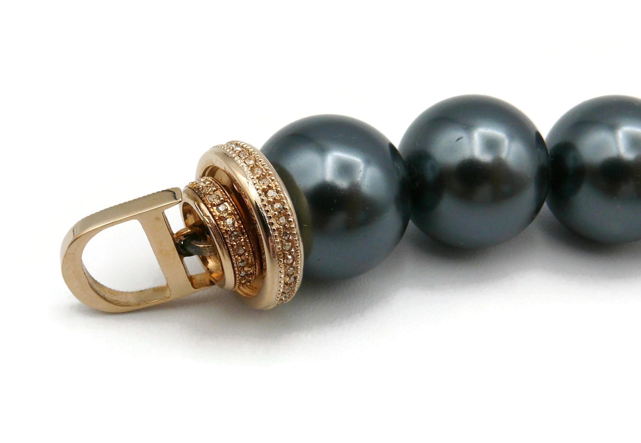 Christian Dior Graues Perlen-Schlangen-Juwelen-Armband im Angebot 8