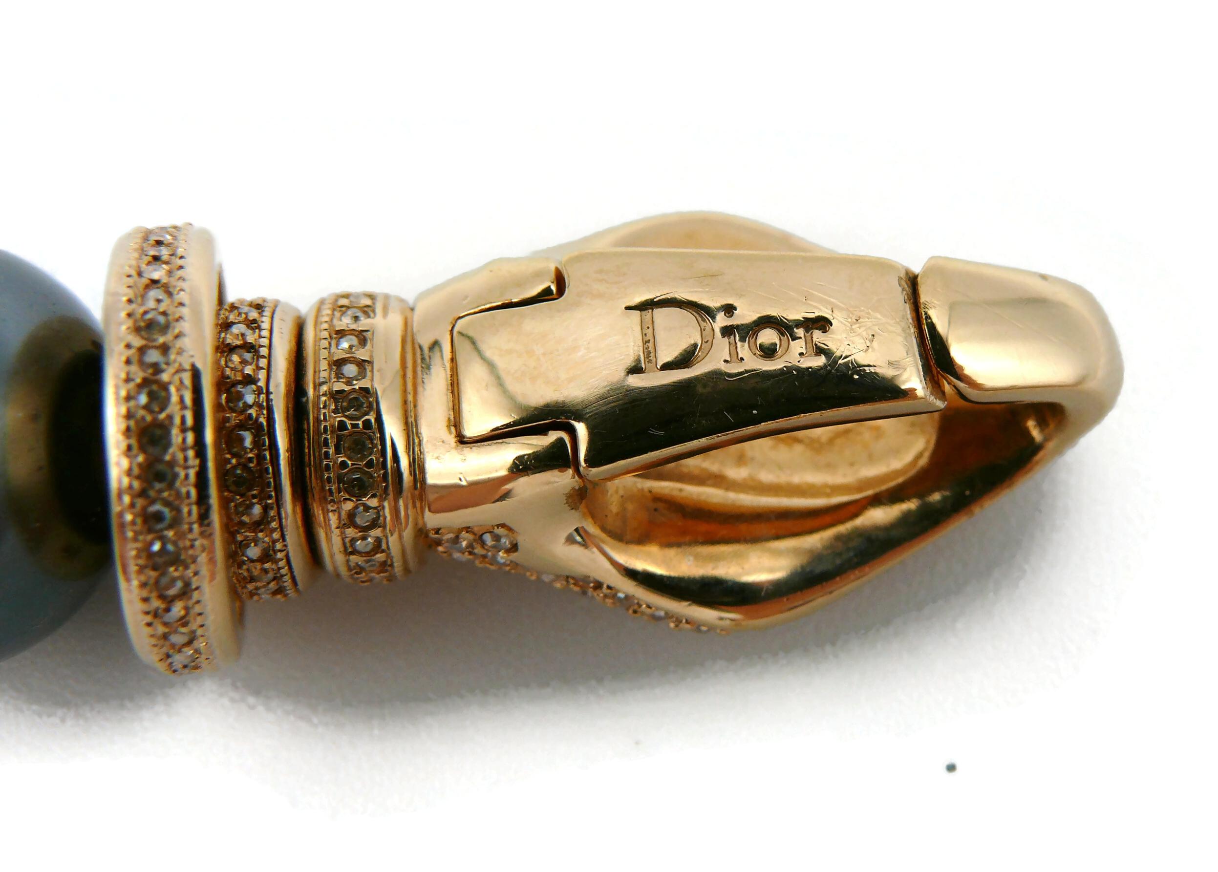 Christian Dior Grey Pearls Snake Jewelled Bracelet For Sale 6