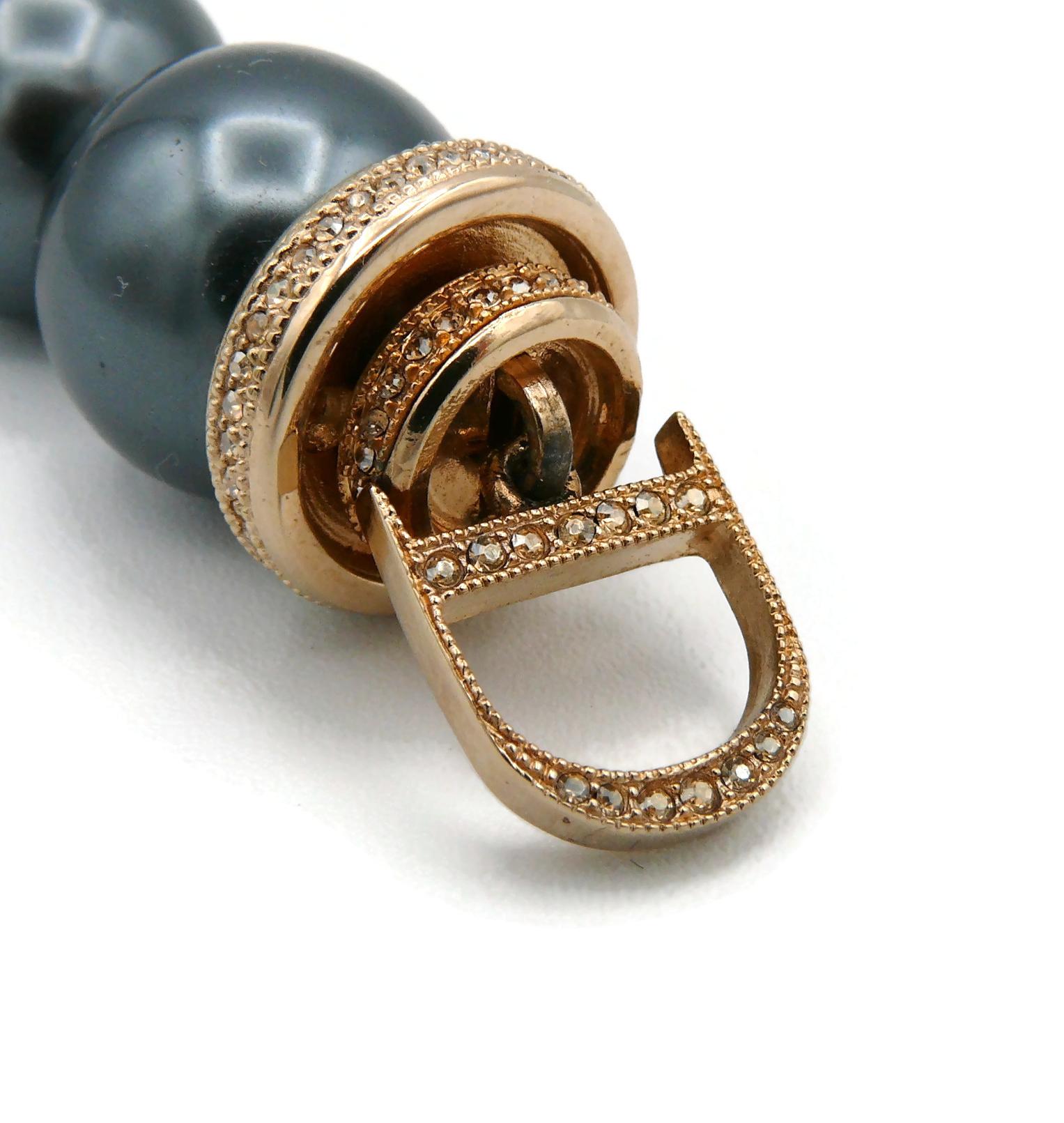 Christian Dior Graues Perlen-Schlangen-Juwelen-Armband im Angebot 10