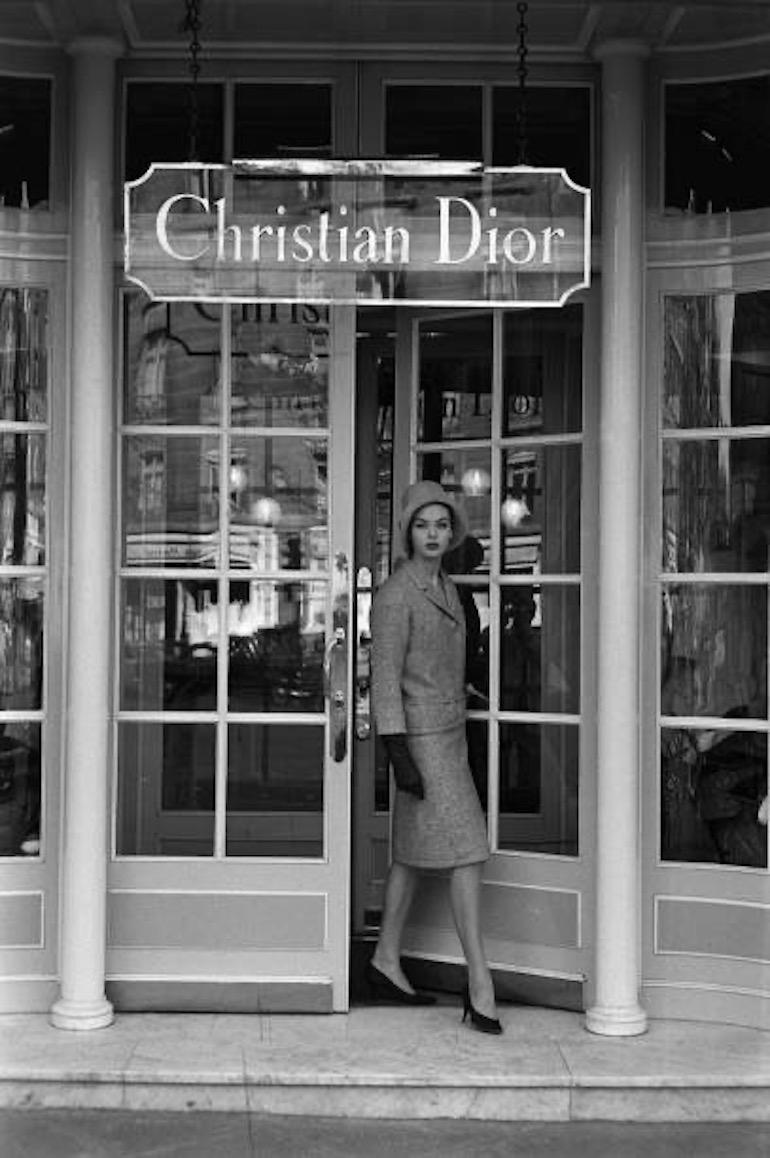 Christian Dior Grey Persian Lamb Fur Collar Wool Box Jacket, circa 1960s 5