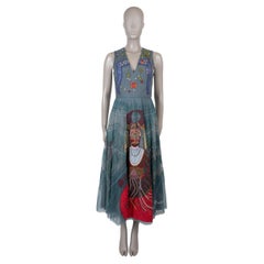 CHRISTIAN DIOR grey polyamide 2018 EMBROIDERED TULLE Dress 38 S