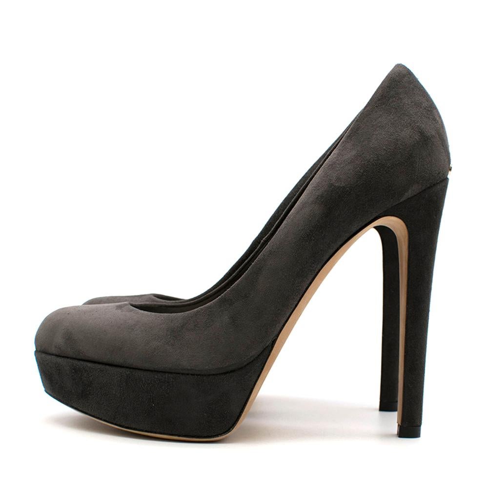 grey suede heels
