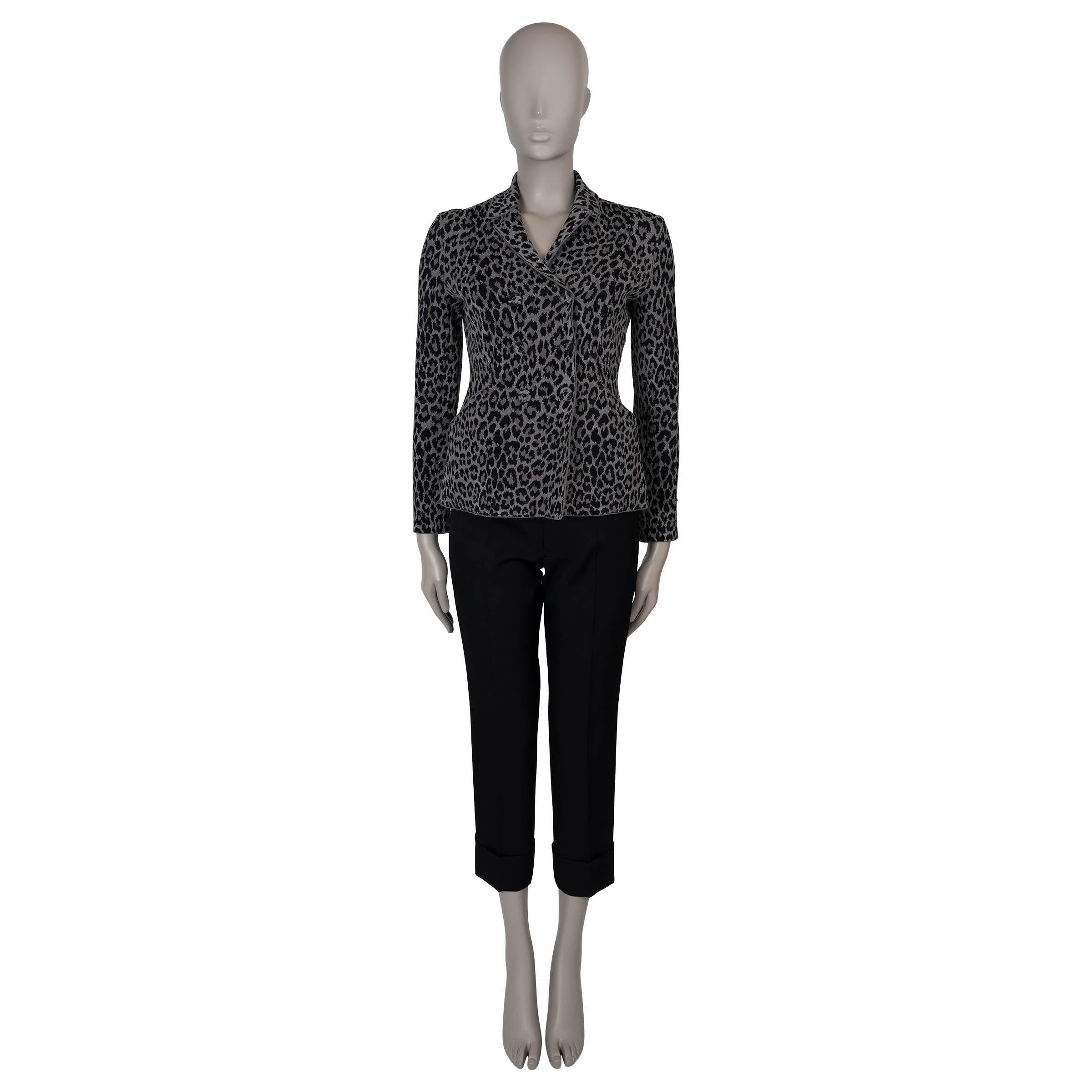 Donna CHRISTIAN DIOR Giacca BAR in viscosa grigia 2021 MIZZA LEOPARD 38 S in vendita